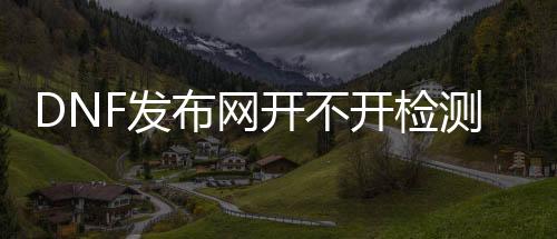 DNF发布网开不开检测