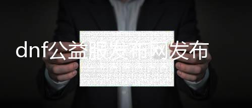 dnf公益服发布网发布网站100（dnf公益服发布网啥意思）